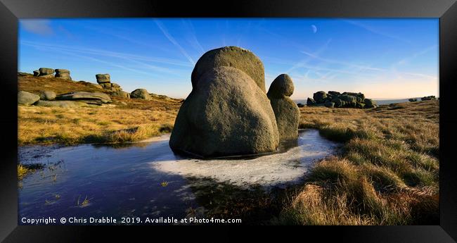 The Snail Stone, Kinder Scout Framed Print by Chris Drabble