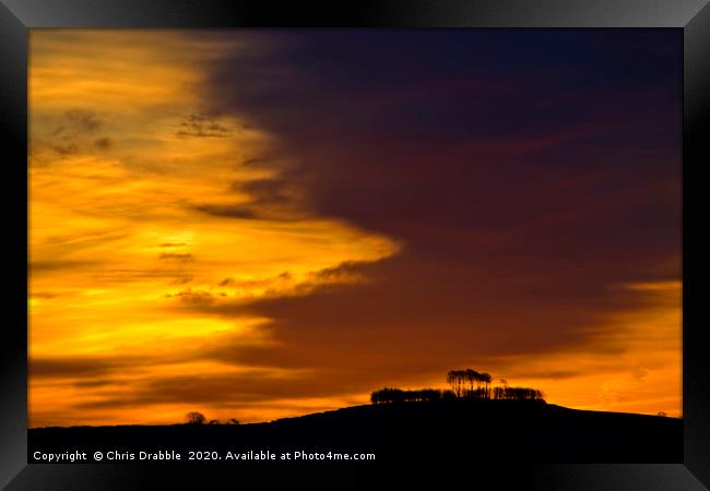 December sunrise at Minninglow (2) Framed Print by Chris Drabble