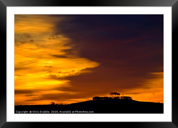 December sunrise at Minninglow (2) Framed Mounted Print by Chris Drabble