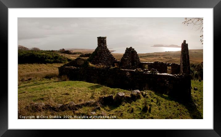 Abandoned croft, Elgo Framed Mounted Print by Chris Drabble