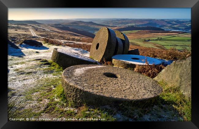 Abandoned Millstones at Stanage Edge Framed Print by Chris Drabble