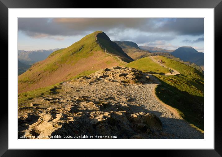 Catbells at Dawn                                   Framed Mounted Print by Chris Drabble