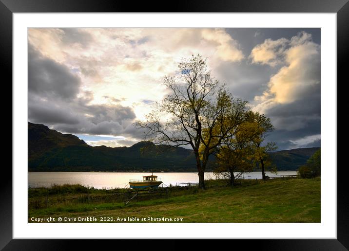 Warm light on the Loch Duich shoreline             Framed Mounted Print by Chris Drabble