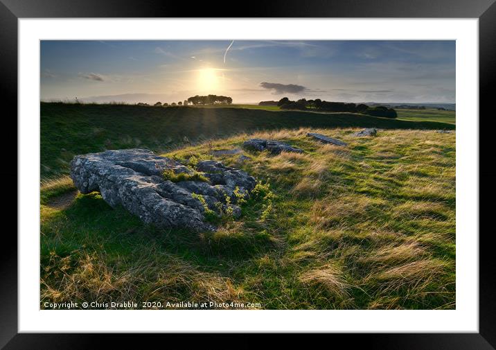 Arbor Low stone circle at Sunset (3) Framed Mounted Print by Chris Drabble