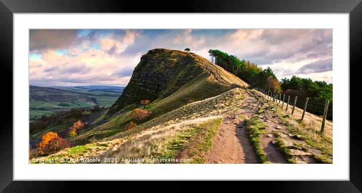 Back Tor from the Peakland Ridge Framed Mounted Print by Chris Drabble