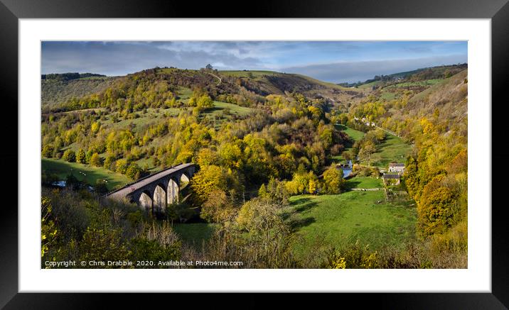 Monsal Dale Viaduct and Upper Dale Framed Mounted Print by Chris Drabble