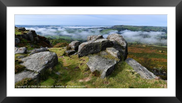 Cloud inversion over the Derwent Valley Framed Mounted Print by Chris Drabble