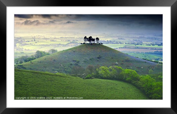 Colmer's Hill on a misty morning Framed Mounted Print by Chris Drabble