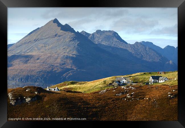 Black Cuillin Country Framed Print by Chris Drabble