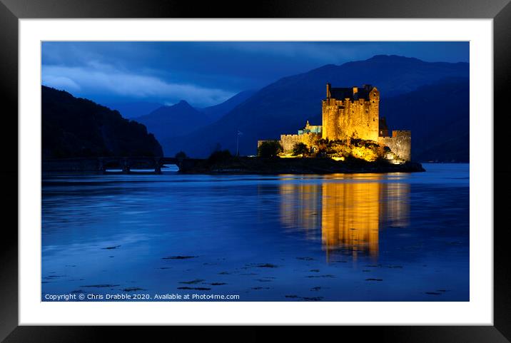 Eilean Donan Castle at Dusk Framed Mounted Print by Chris Drabble