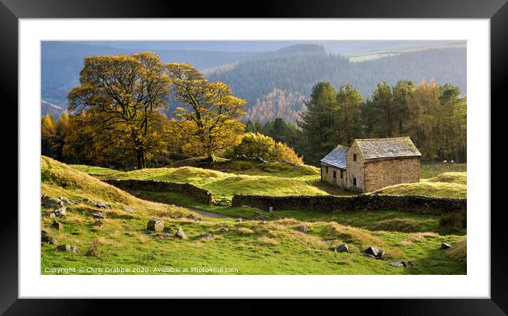 Autumn at Bell Hagg Barn Framed Mounted Print by Chris Drabble