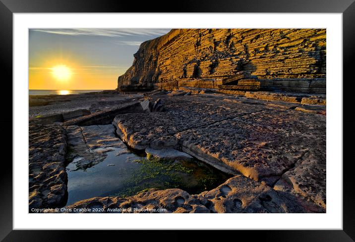 Dunraven Bay, Southerndown (6) Framed Mounted Print by Chris Drabble