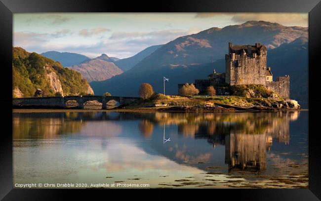 Reflections of Eilean Donan Castle Framed Print by Chris Drabble