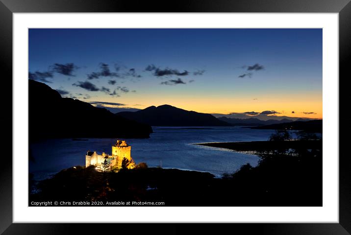 Eilean Donan Castle and the afterglow of sunset (1 Framed Mounted Print by Chris Drabble