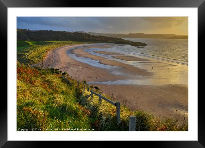 Sunset at Gairloch beach Framed Mounted Print by Chris Drabble