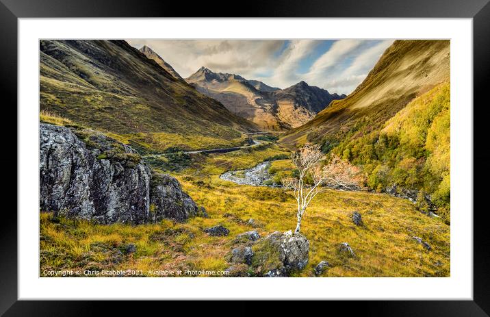 Autumn in Glen Shiel, Scotland. Framed Mounted Print by Chris Drabble