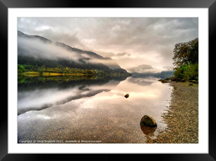 Loch Lubnaig and a dawn mist Framed Mounted Print by Chris Drabble