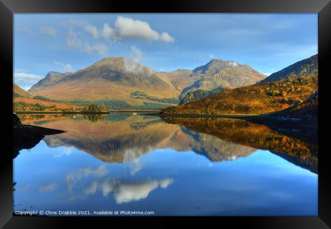 Reflections on Loch Long Framed Print by Chris Drabble