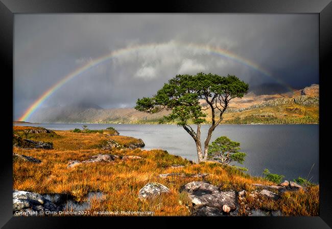 Rainbow at Loch Maree Framed Print by Chris Drabble