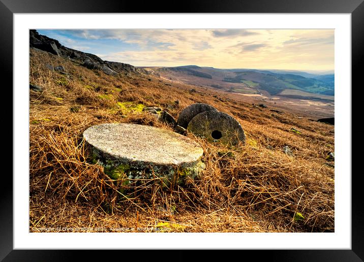 Abandoned Millstones, under Stanage Edge (5) Framed Mounted Print by Chris Drabble