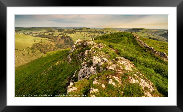 Baley Hill, looking North Framed Mounted Print by Chris Drabble