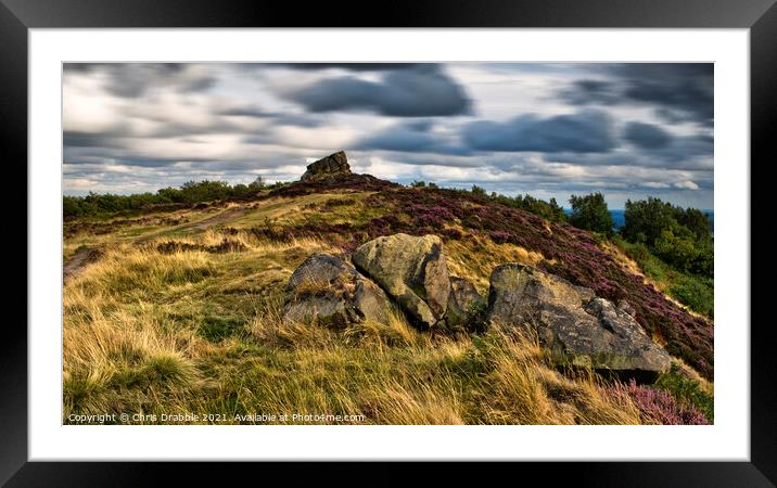 Ashover Rock and moving clouds Framed Mounted Print by Chris Drabble