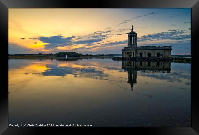 Normanton Church at sunset Framed Print by Chris Drabble