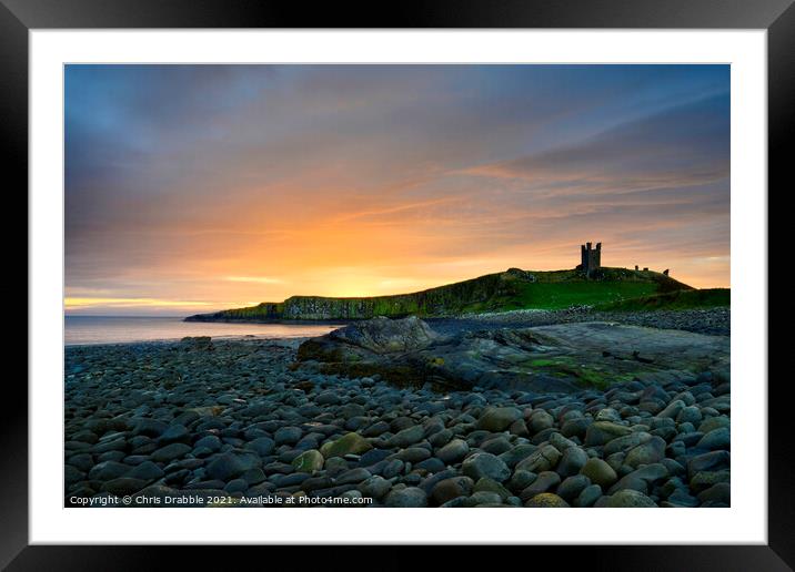 Dawn at Dunstanburgh Framed Mounted Print by Chris Drabble