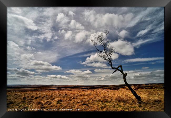 Big sky on Big Moor Framed Print by Chris Drabble