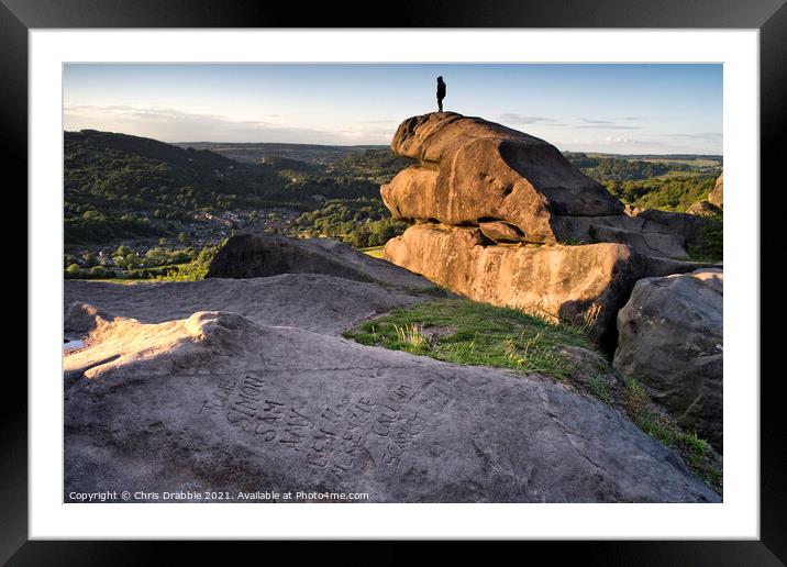 Black Rocks at sunset Framed Mounted Print by Chris Drabble