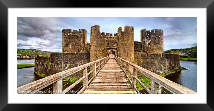 Caerphilly Castle panorama Framed Mounted Print by Chris Drabble