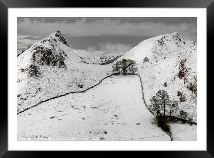 Chrome and Parkhouse in Winter Framed Mounted Print by Chris Drabble