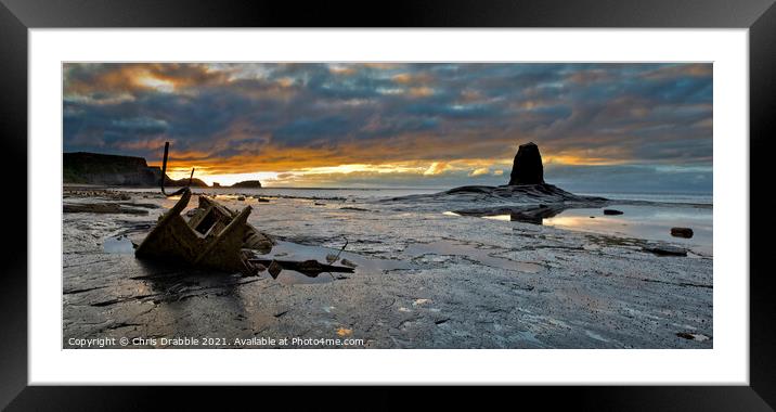 Black Nab and the wreck of the Admiral Von Tromp a Framed Mounted Print by Chris Drabble