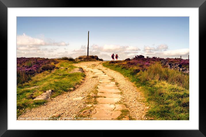 Stanage Pole Framed Mounted Print by Chris Drabble