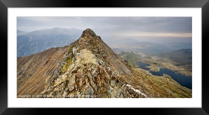 Crib Goch, early morning in May (4) Framed Mounted Print by Chris Drabble