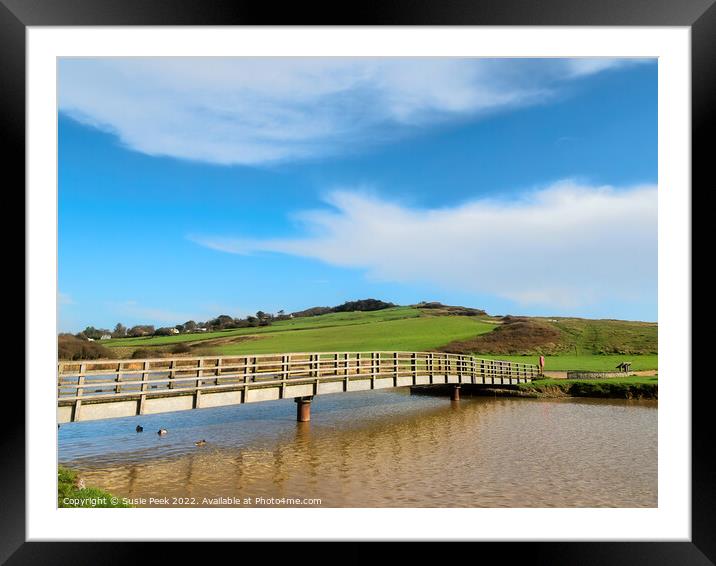 Bridge over the River Char at Charmouth Framed Mounted Print by Susie Peek
