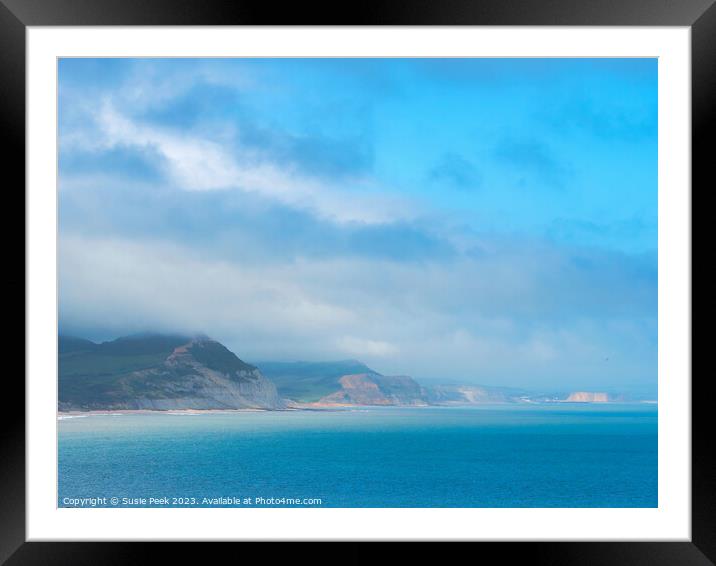 Jurassic Coastline on a Misty Summer Afternoon Framed Mounted Print by Susie Peek