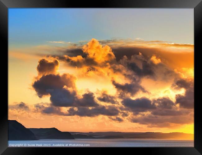 October Sunrise over the Jurassic Coastline in Wes Framed Print by Susie Peek