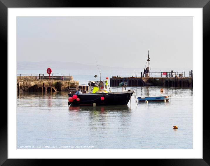 Winter Harbour at Lyme Regis Framed Mounted Print by Susie Peek