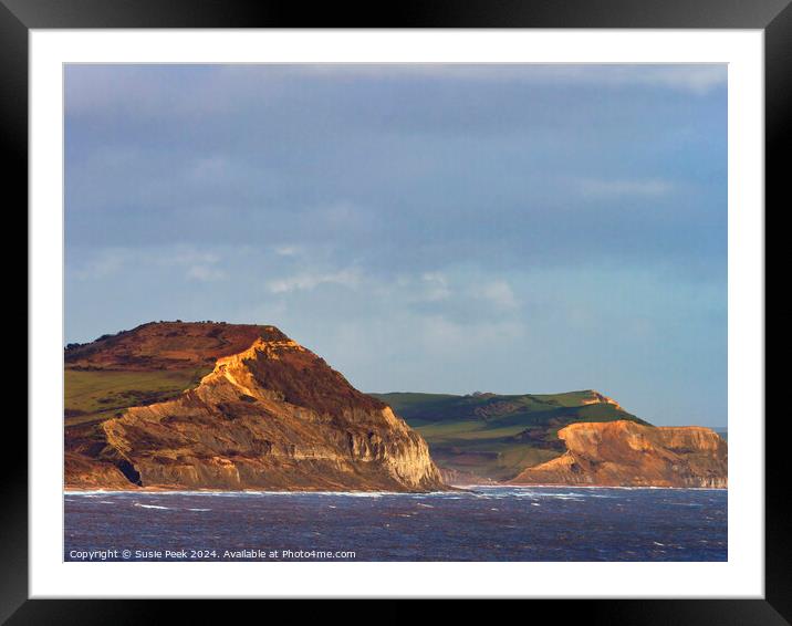 Winter Evening Moods of the Dorset Coastline in Ja Framed Mounted Print by Susie Peek