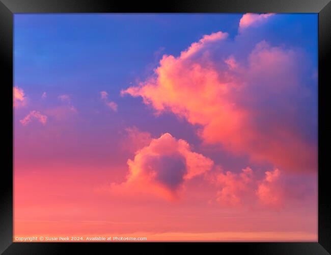 Fiery Dawn Clouds on an April Sunrise Framed Print by Susie Peek