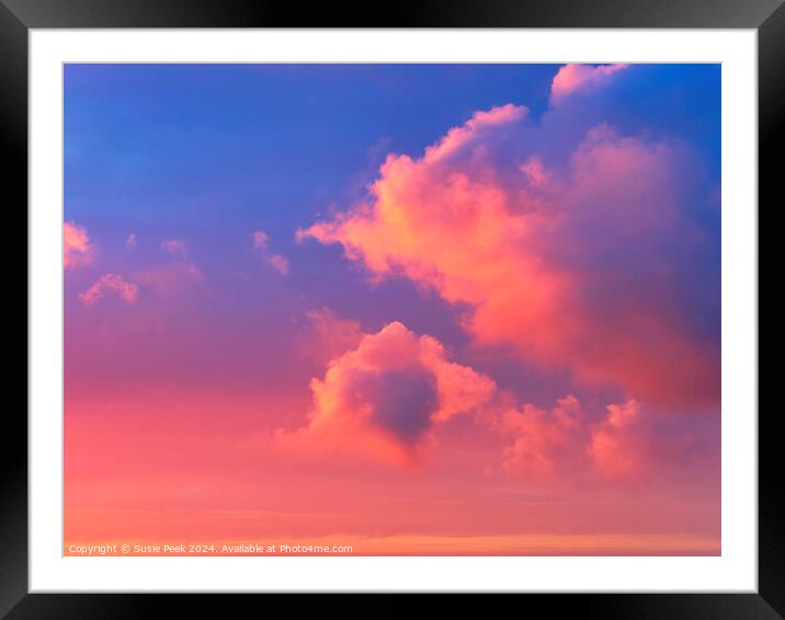 Fiery Dawn Clouds on an April Sunrise Framed Mounted Print by Susie Peek