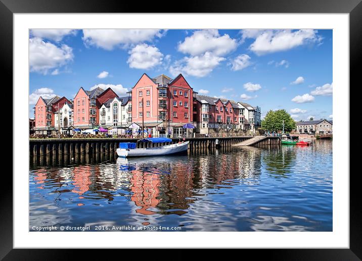 Along The Exeter Quays Framed Mounted Print by Susie Peek