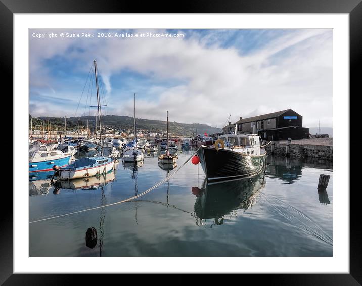 Lyme Regis Harbour - September Framed Mounted Print by Susie Peek