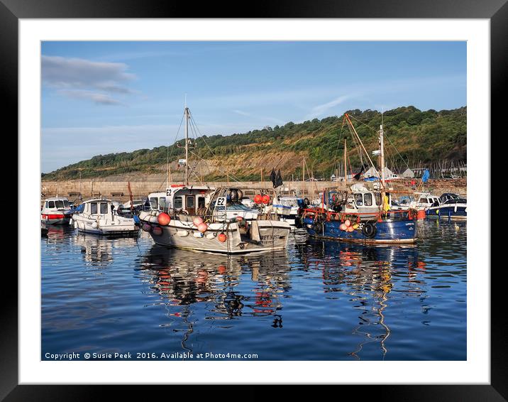 Fishing Boats At Lyme Regis Harbour Framed Mounted Print by Susie Peek