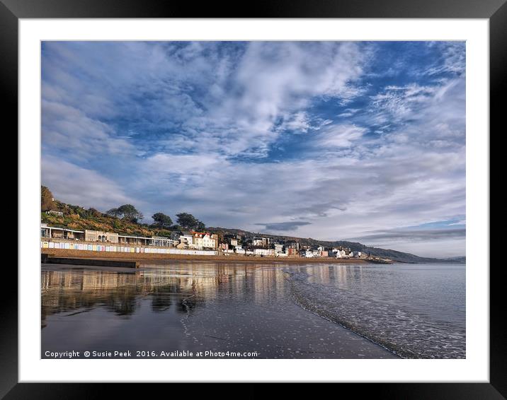 Lyme Regis Seafront Reflections Framed Mounted Print by Susie Peek