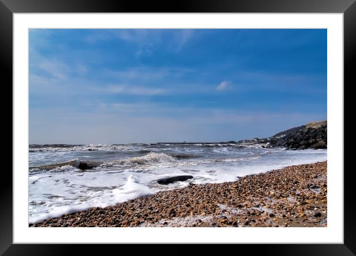 Sea Foam At Church Beach - Lyme Regis Framed Mounted Print by Susie Peek