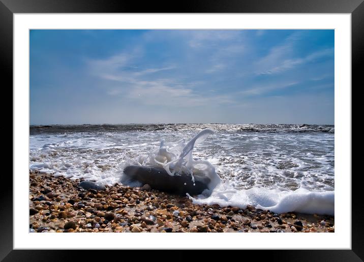 Sea Foam At Church Beach 2 - Lyme Regis Framed Mounted Print by Susie Peek