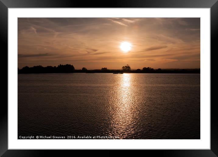 Startopsend Reservoir Framed Mounted Print by Michael Greaves