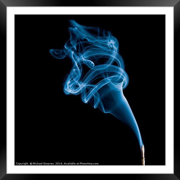 Blue Smoke Framed Mounted Print by Michael Greaves